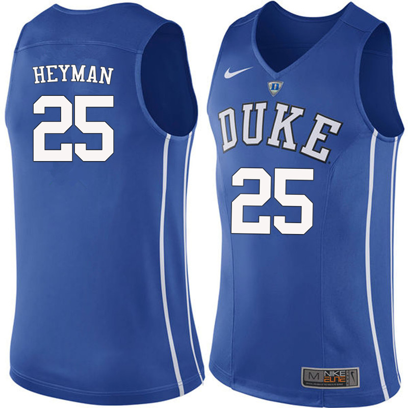 Duke Blue Devils #25 Art Heyman College Basketball Jerseys-Blue